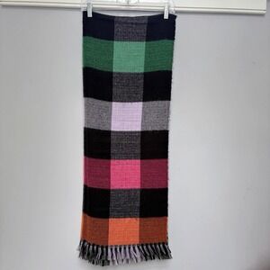Maeve Anthropologie Large Blanket Scarf Reversible Multicolor Houndstooth Cozy